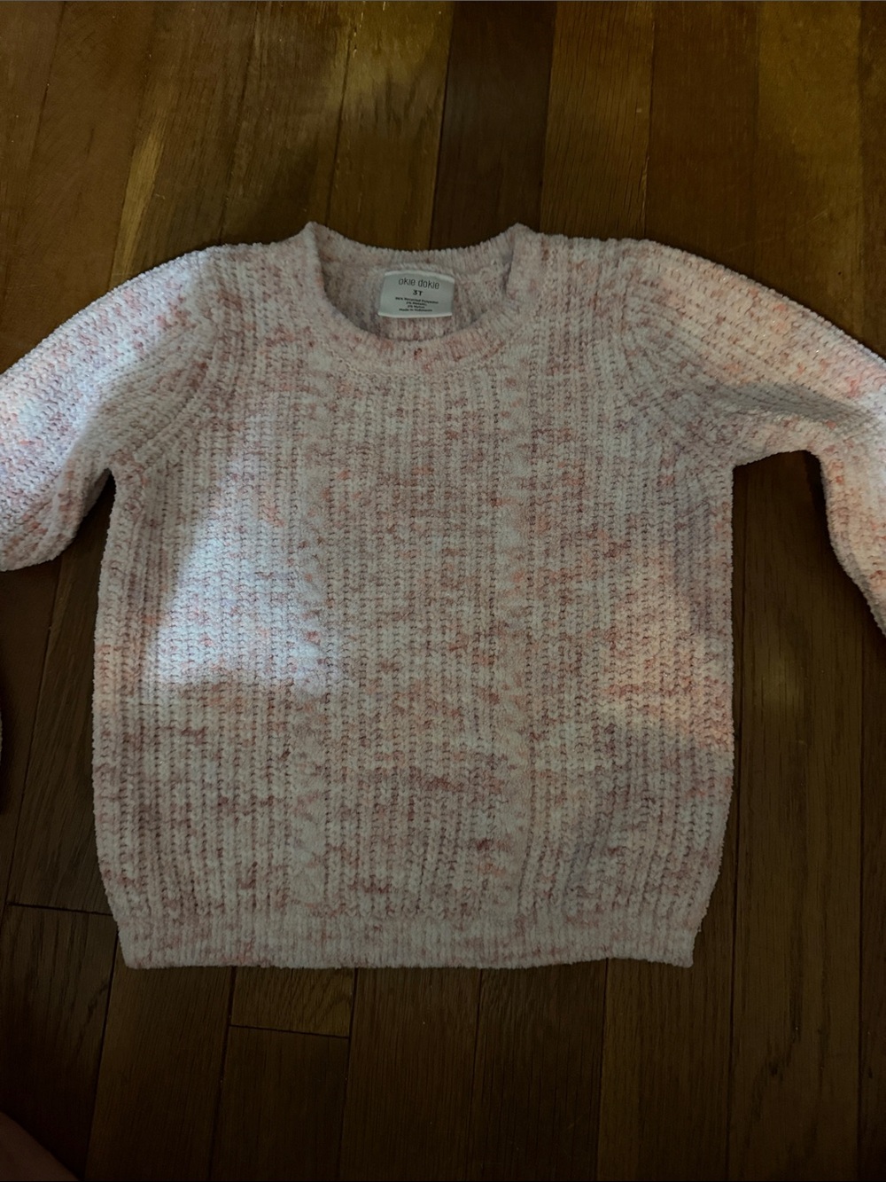 okie dokie Pink Marled Knit Crewneck Sweater